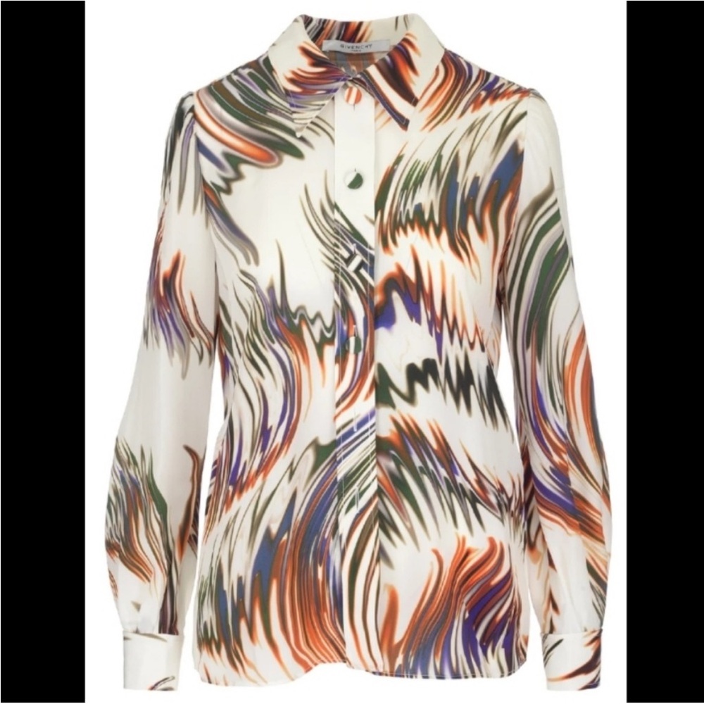 Givenchy silk blouse with covered buttons, new condition